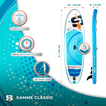 PLANET 9'0 PACK STAND UP PADDLE