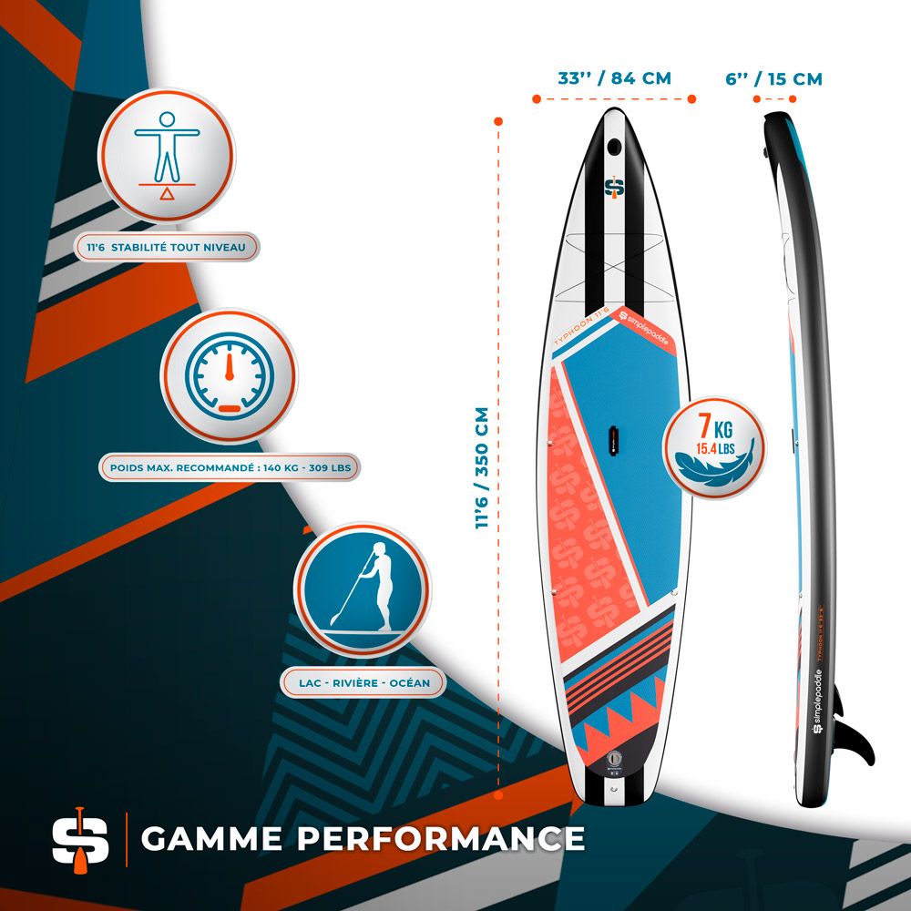 TYPHOON 11'6 PACK STAND UP PADDLE